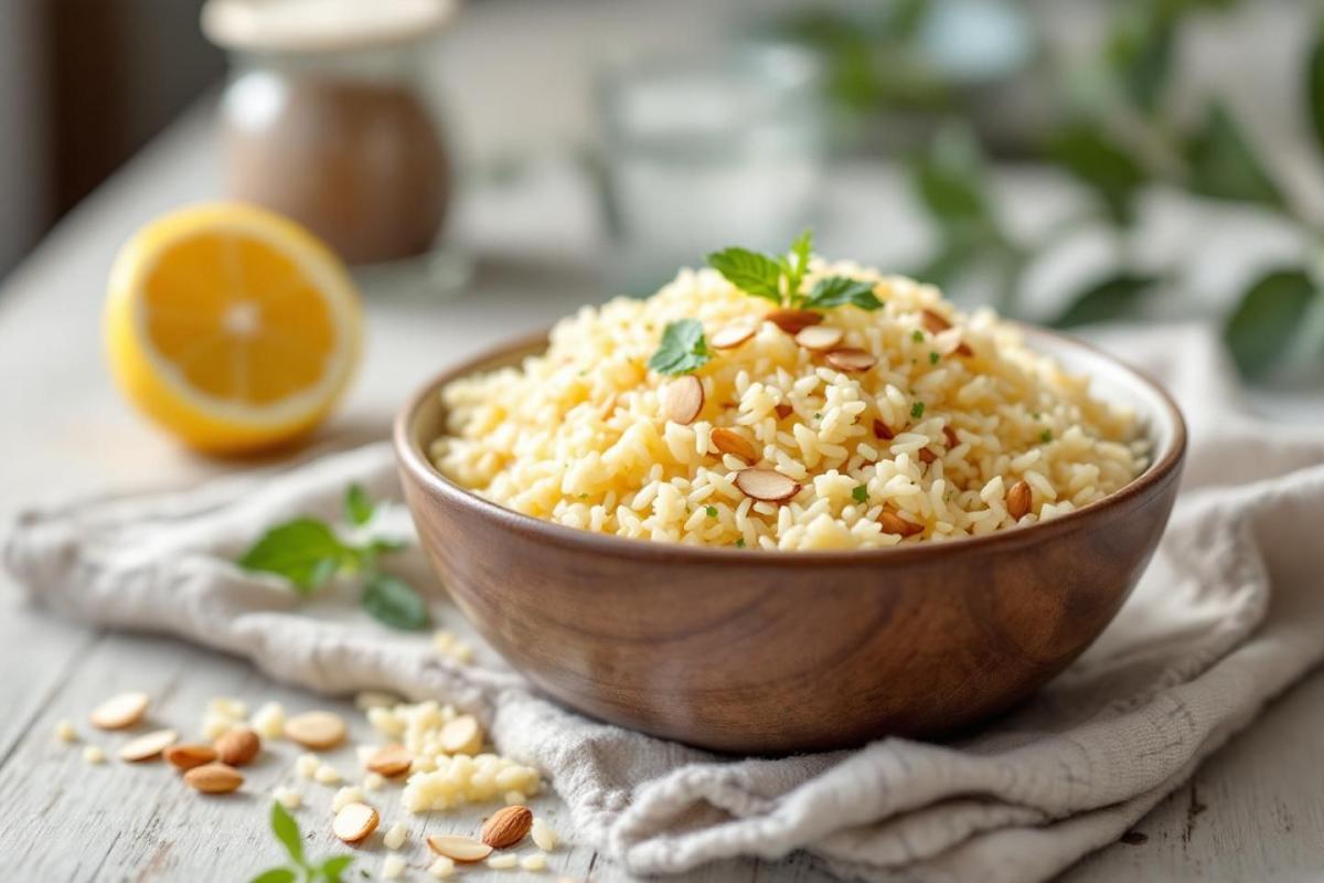 Recette facile : riz pilaf doublement citronné et amandes au beurre d'Anna Jones